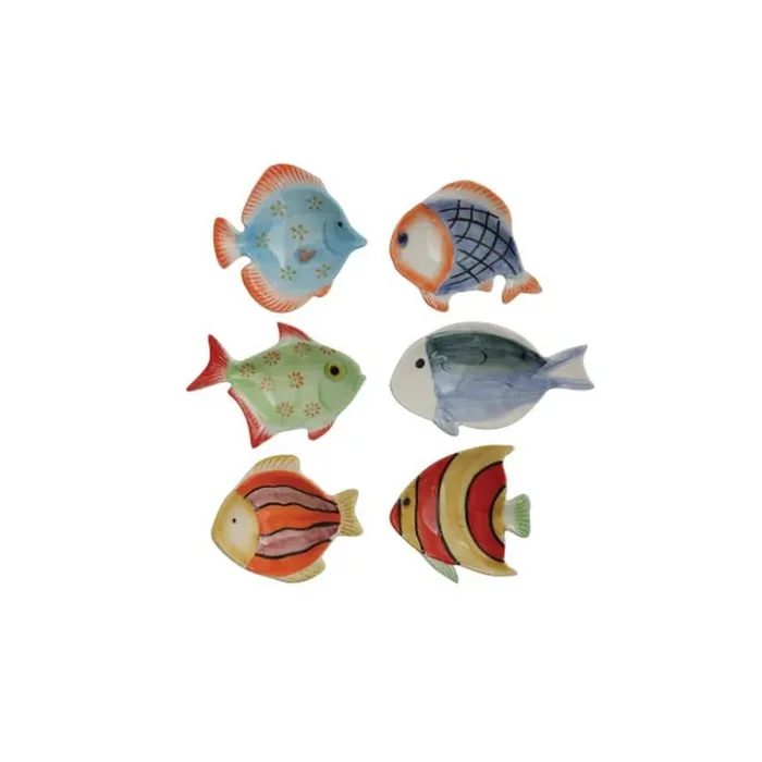 0 .2 oz. Multi-Colored Stoneware Condiment Servers (Set of 6)