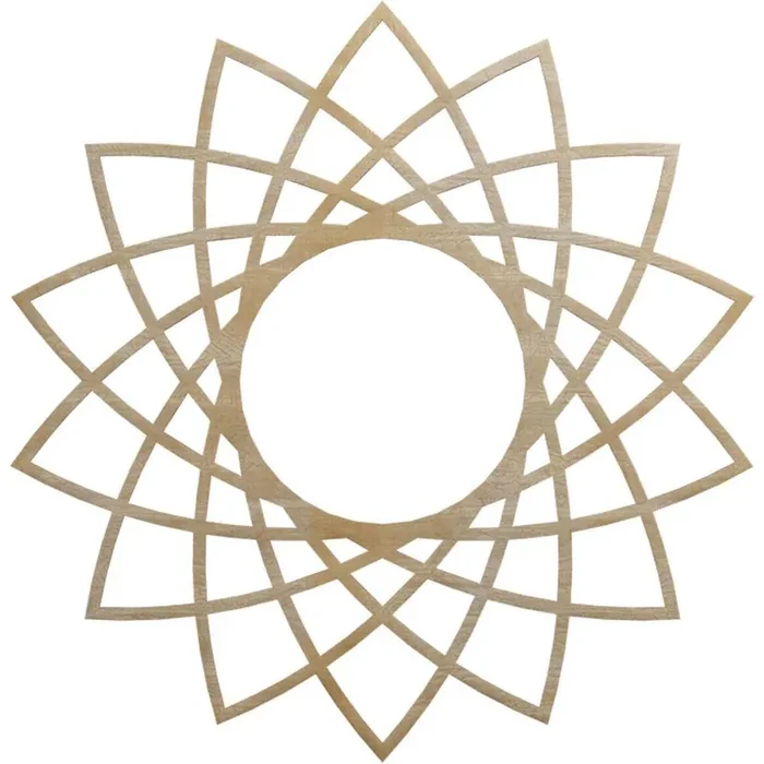 0.25 in. x 34 in. x 34 in. Wood Medallion Moulding