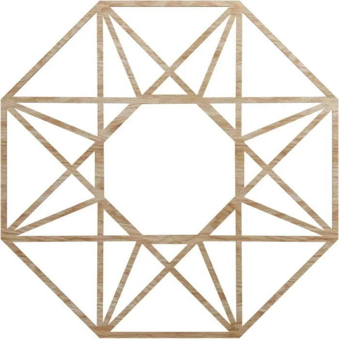 0.25 in. x 38 in. x 38 in. Wood Medallion Moulding