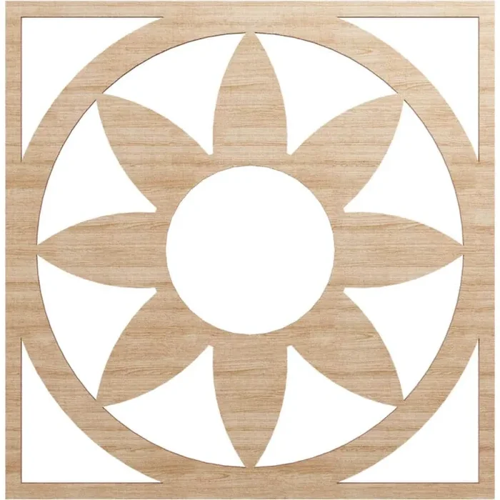 0.25 in. x 7.625 in. x 22 in. Wood Medallion Moulding