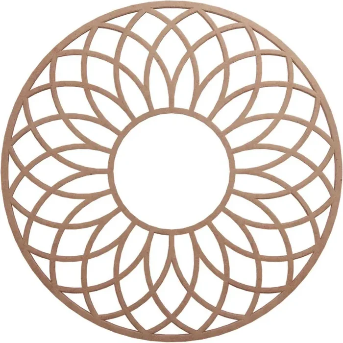 0.375 in. x 22 in. x 22 in. Wood Medallion Moulding