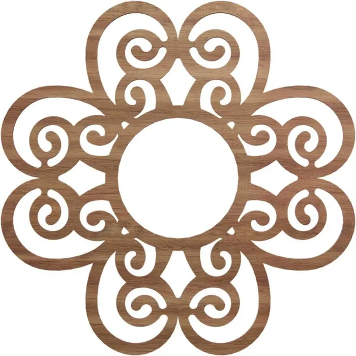 0.375 in. x 22 in. x 22 in. Wood (Walnut) Medallion Moulding