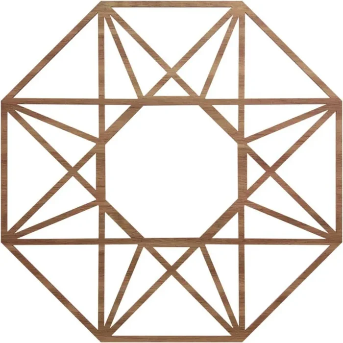 0.375 in. x 24 in. x 24 in. Wood (Walnut) Medallion Moulding