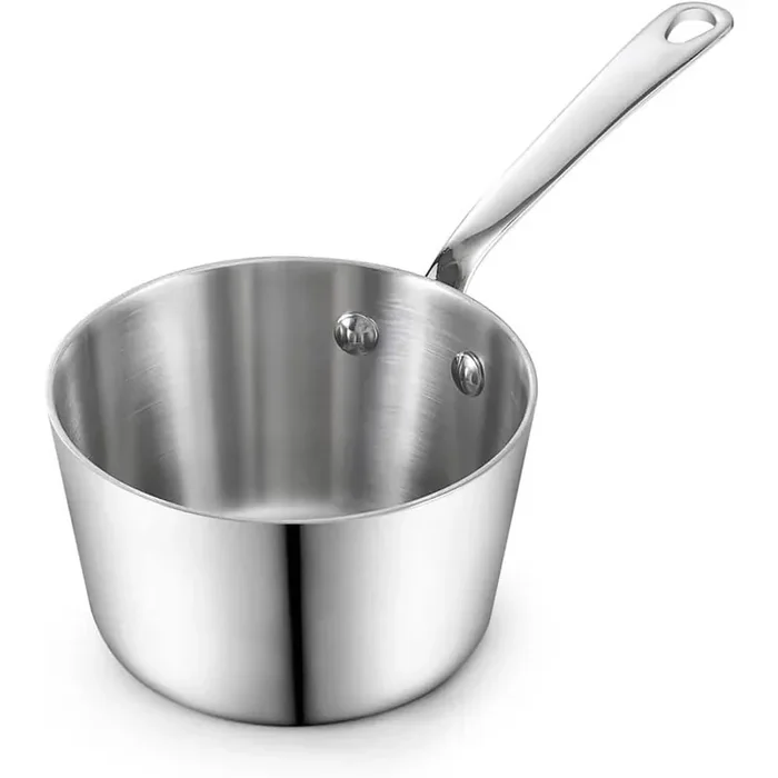 0.39 qt. Multi-Ply Clad Stainless Steel Butter Warmer Coffee Pot Milk Warmer Chocolate Melting Small Sauce Pan