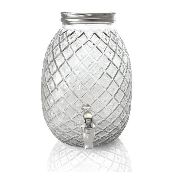 1.2 Gal. Clear Glass Drink Dispenser Beverage Serveware in Pineapple Shape