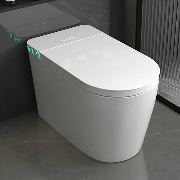 1.2 GPF Built-In Tank Elongated Bidet Toilet in White with Auto Open/Close, Heated Seat, Warm Air Drying and Night Light