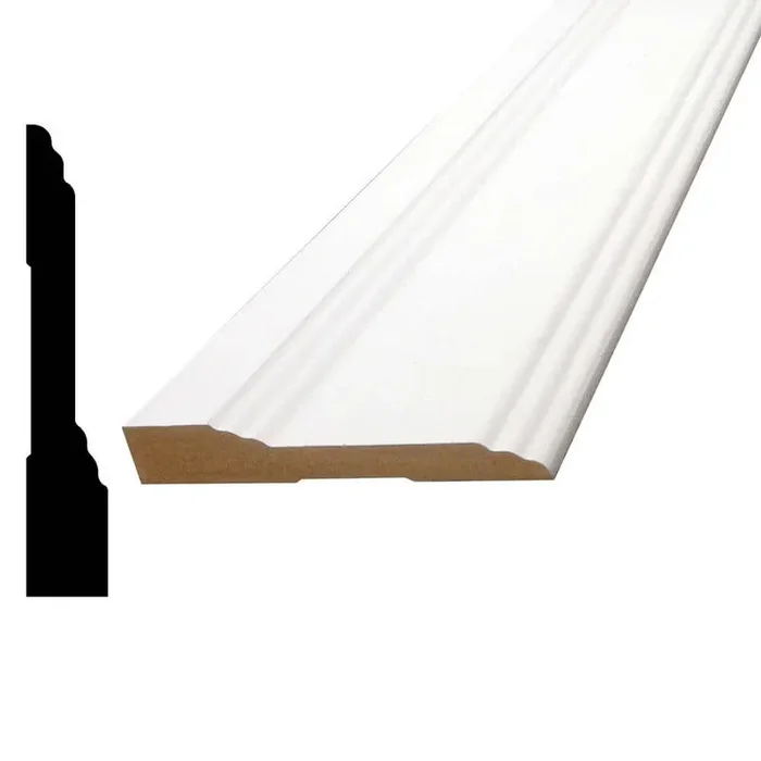 1/2 in. x 3 in. x 84 in. MDF Primed Fiberboard Baseboard Moulding