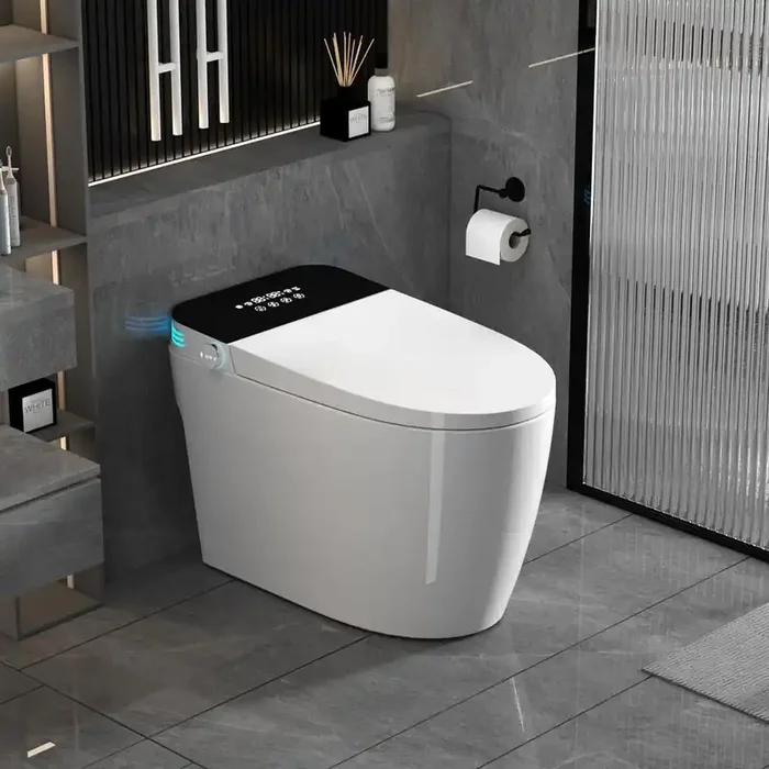 1.32 GPF Elongated Bidet Toilet in White with Auto Open and Close, Heated Seat, Concealed Trapway and Feminine Wash