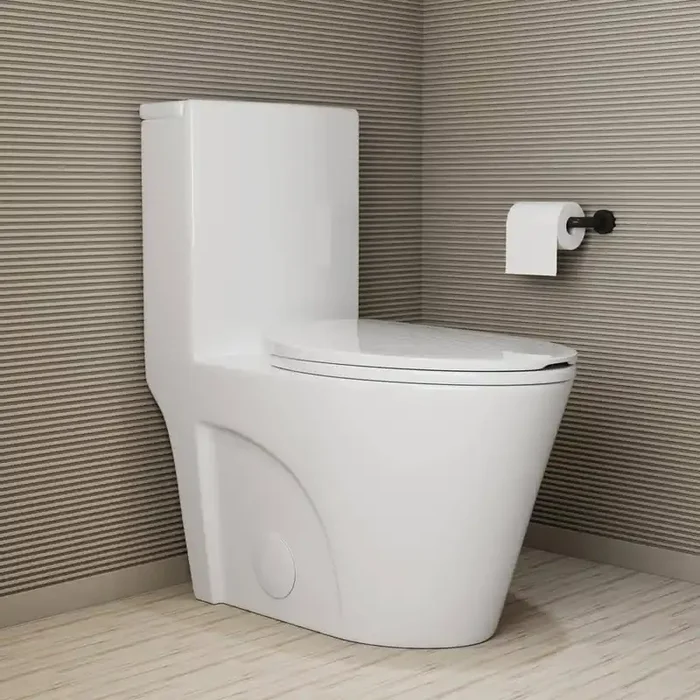 1-Piece 1.1/1.6 GPF Dual Flush Elongated WaterSense ADA Toilet in White with Map Flush 1000g, Soft Closed Seat Included