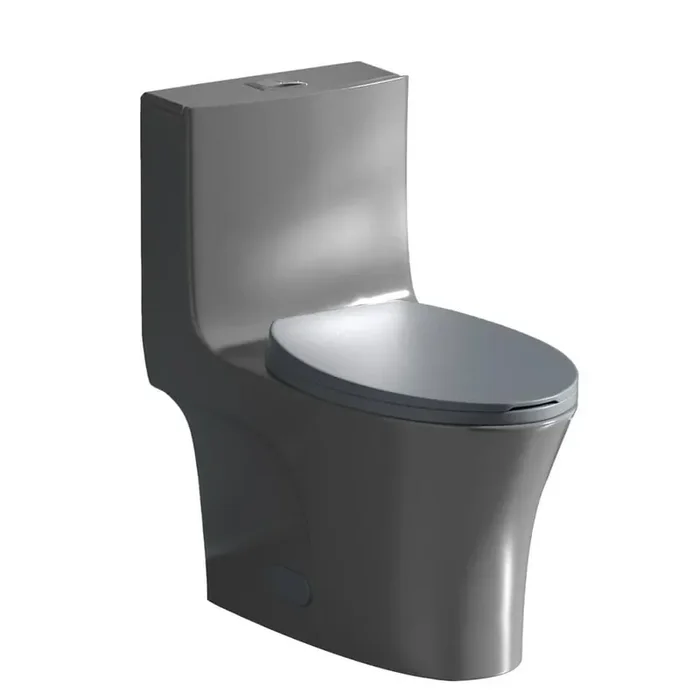 1-Piece 1.1 GPF/1.6 GPF High Efficiency Dual Flush Elongated Toilet in Light Grey with Slow-Close Seat