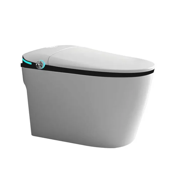 1-Piece 1.28 GPF Single Flush Elongated Smart Toilet Auto Open/Close Seat Warm Air Dryer LED Display White