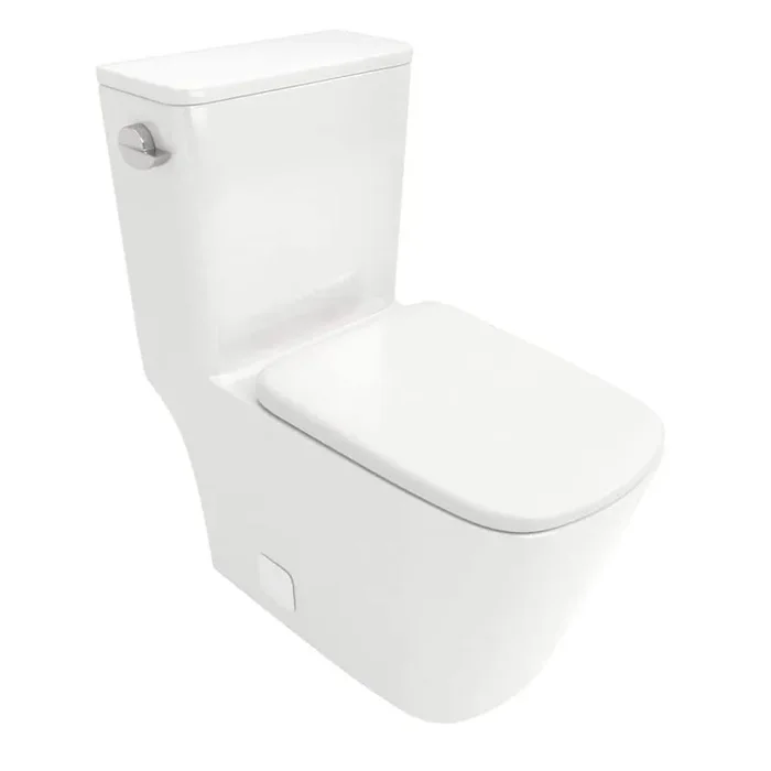 1-Piece 1.28 GPF Single Flush Elongated Toilet in White Seat Included