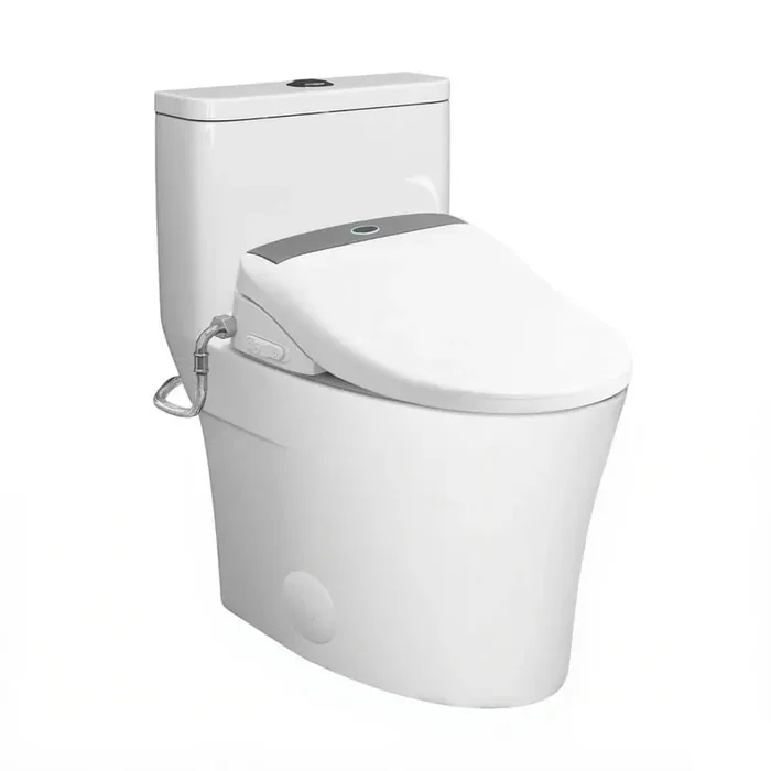 1-Piece Bidet Toilet Combo in White with Heated Seat, Front/Rear Wash, Warm Air Dryer, Night Light