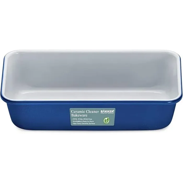 1-Piece Premium Loaf Pan 1 lb-Aluminum, Ceramic Non-stick Coating, PTFE & PFOA Free, Even Heat, Non-toxic-Blue