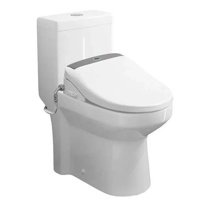 1-Piece Round Bidet Toilet Combo 0.8/1.28 GPF in White with Heated Seat, Front/ Rear Wash, Deodorizing, Remote Control