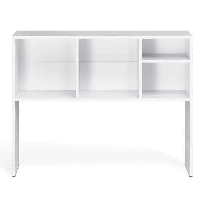 1-Tier Desktop Bookshelf, 37 x 9.4 x 28.7 in. White Storage Organizer, Wood Display Shelf with Anti-Slip Feet Pads