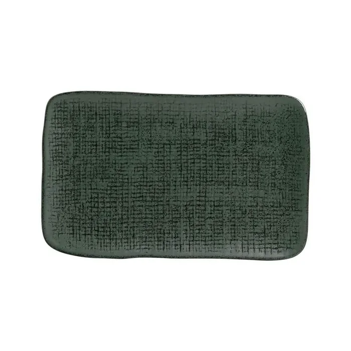 10.63 in. Greenery Green Stoneware Rectangular Platter Medium Juta (Set of 4)