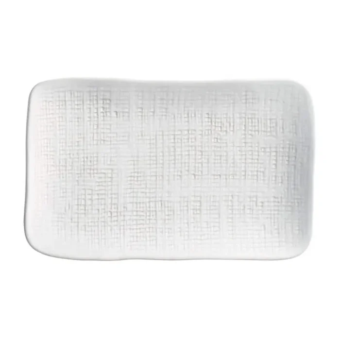 10.63 in. New White Stoneware Rectangular Platter Medium Juta (Set of 4)