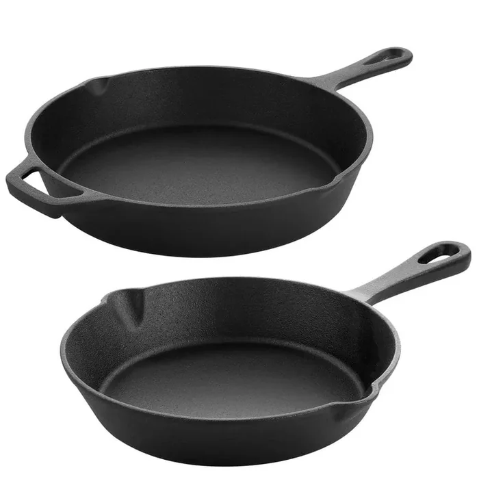 10 in. and 8 in. Cast Iron Fry Pan Cookware Set