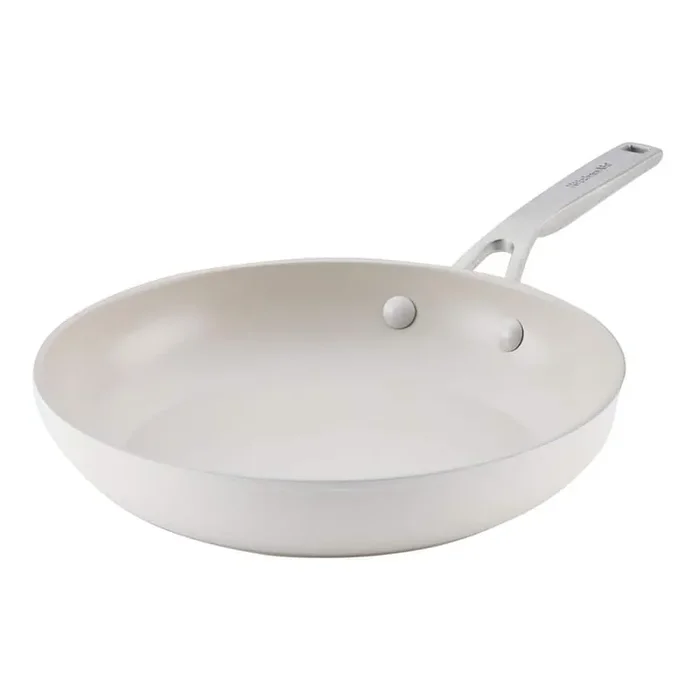 10 in. Hard-Anodized Aluminum Ceramic Nonstick Induction Skillet Porcelain White