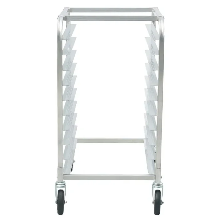 10-Tier Bun Pan Rack, 26in. L x 20. 3in. W x 39in. H, Aluminum Bakery Storage Trolley with Brake Wheels