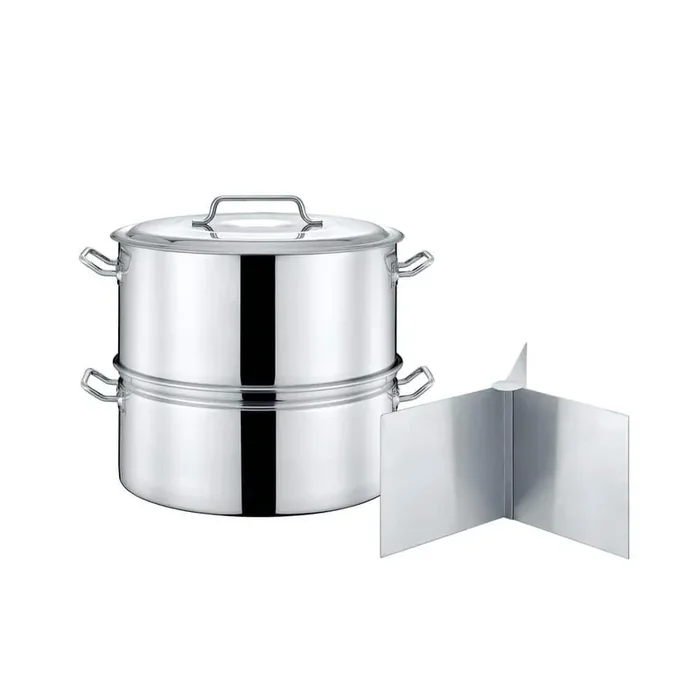 100 qt. 4-Piece Stainless Steel Steamer and Braiser Stock Pot Combo