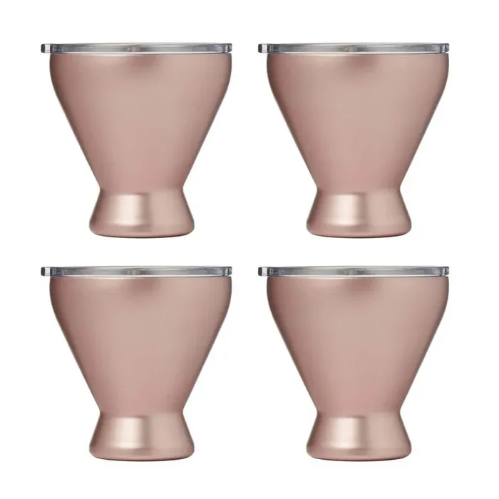 11 oz. Copper Stainless Steel All-Purpose Cocktail Tumbler (Set of 4)