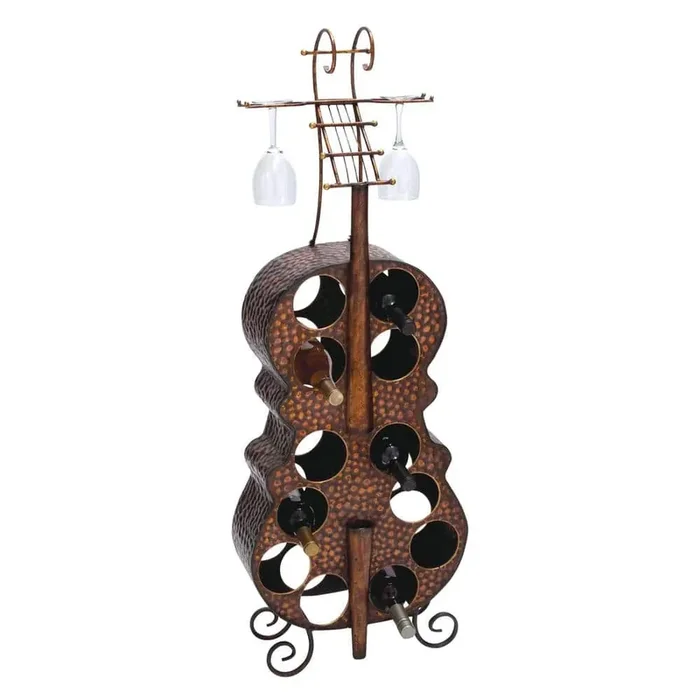 12 Bottle Brass Metal Wine Holder