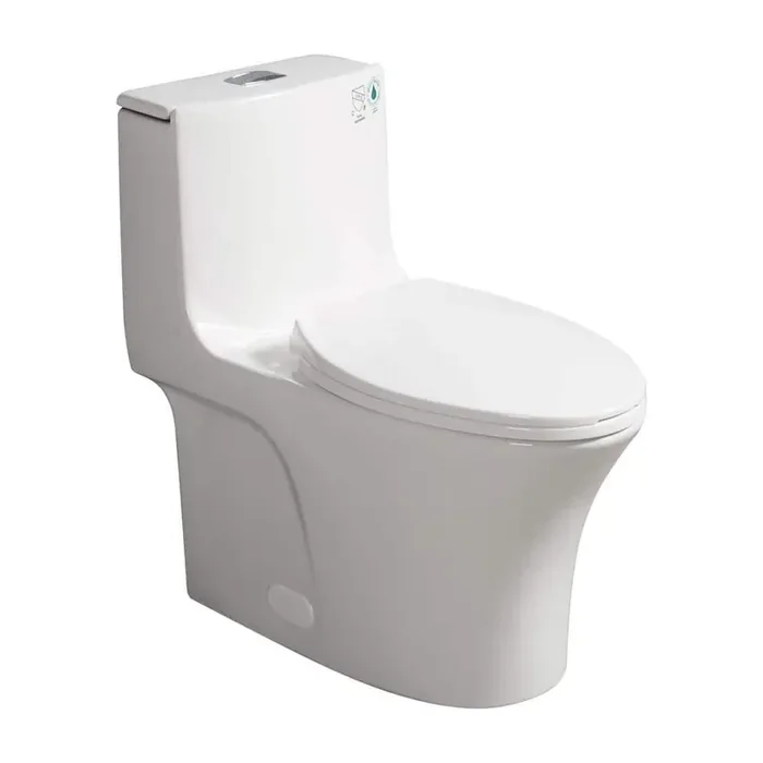 12 in. 1-Piece 1.1/1.6 GPF Dual Flush Elongated Toilet in White with Soft-Close Seat Included