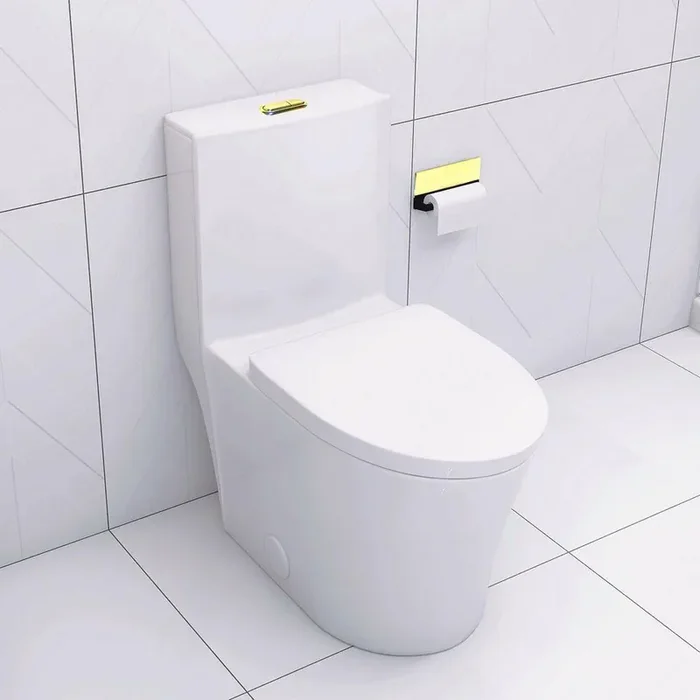 12 in. 1-Piece 1.1/1.6 GPF Dual Flush Toilet Elongated Bowl with Soft Close Comfort Chair Seat in White, Map 1000g