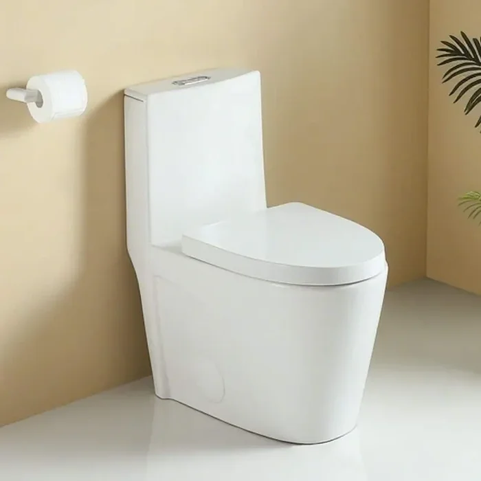 12 in. 1-Piece 1.1/1.6 GPF Dual Flush Toilet Elongated Bowl with Soft Close Comfort Chair Seat in Glossy White