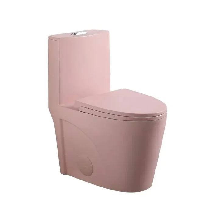 12 in. 1-Piece 1.1/1.6 GPF Flush Dual Flush Elongated Toilet in Pink