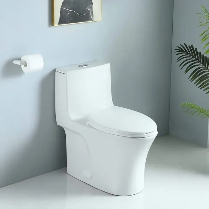 12 in. 1-piece 1.1/1.6 GPF Water-Efficient Dual Flush Elongated Toilet in Glossy White Soft Closing Seat Included