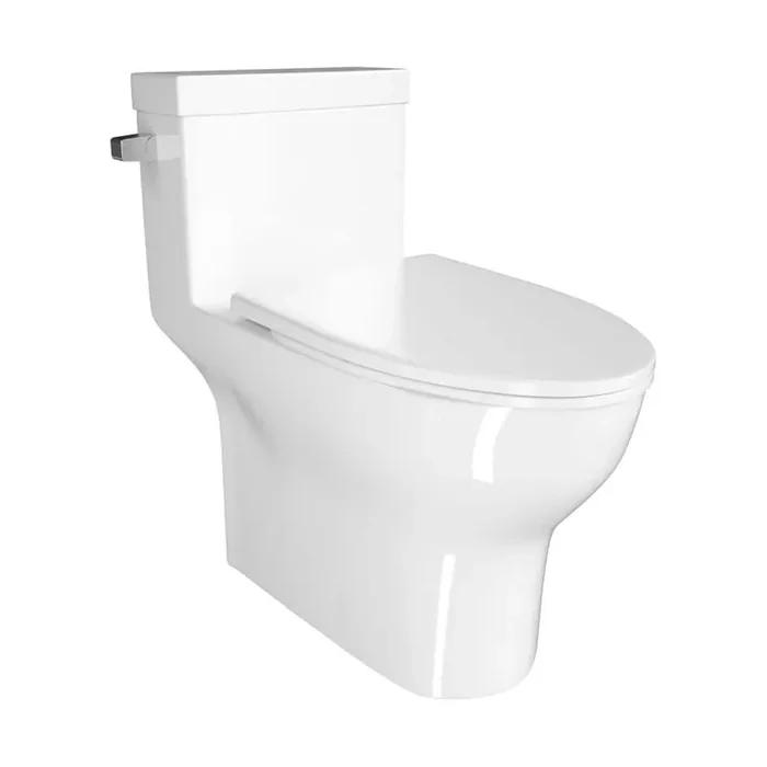 12 in. 1-Piece 1.28 GPF Single Flush Elongated Toilet with Soft-Close Seat in White