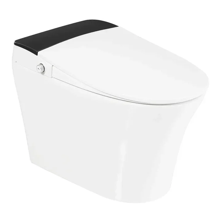 12 in. 1-Piece Auto Flush Elongated Toilet Heated Seat Smart Toilet with Foot Sensor Nightlight & Soft Close Cover White