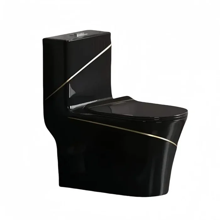 12 in. Rough In 1.6 Gal. Dual Flush GPF Elongated Close Coupled 1-Piece Toilet in Black with Seat