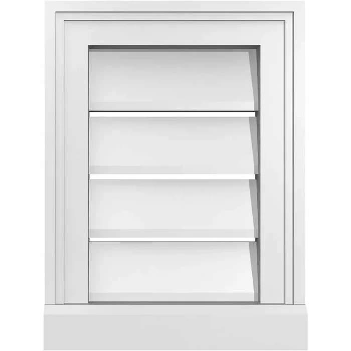 12 in. x 16 in. Vertical Surface Mount PVC Gable Vent Functional with Brickmould Sill Frame