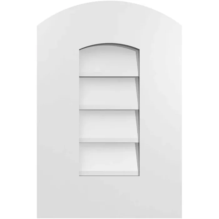 12 in. x 18 in. Arch Top Surface Mount PVC Gable Vent Functional with Standard Frame