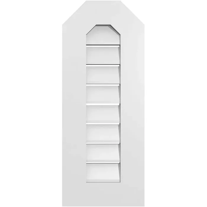 12 in. x 30 in. Octagonal Top Surface Mount PVC Gable Vent Functional with Standard Frame