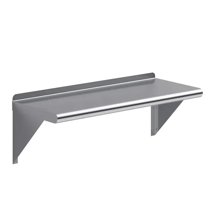 12 in. x 30 in. Stainless Steel Wall Shelf. Kitchen, Restaurant, Garage, Laundry Metal Shelf with Brackets