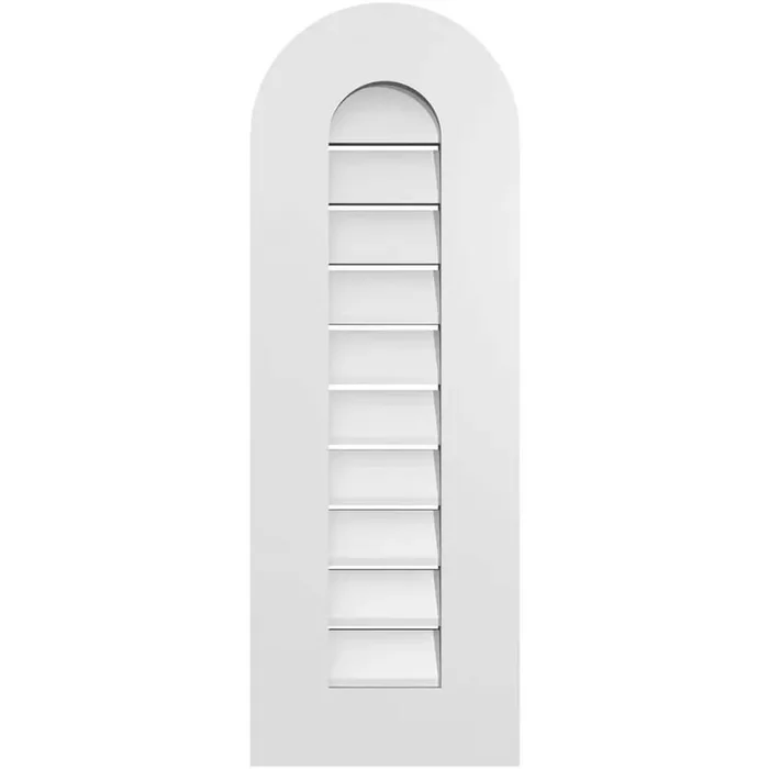 12 in. x 34 in. Round Top Surface Mount PVC Gable Vent Functional with Standard Frame