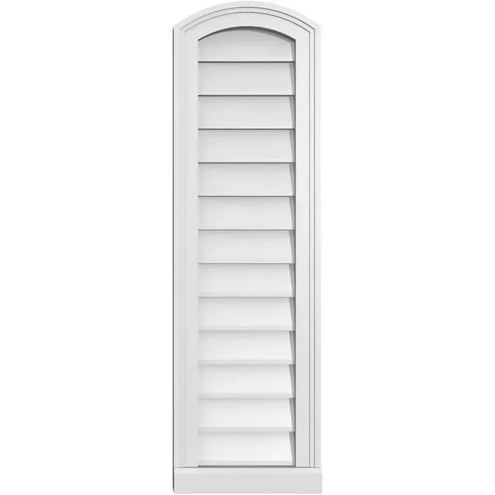 12 in. x 40 in. Arch Top Surface Mount PVC Gable Vent Functional with Brickmould Sill Frame