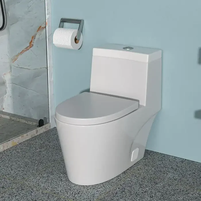 12 inch 1-piece 1.1/1.6 GPF Water-Efficient Ceramic Dual Flush Elongated Toilet in White Soft Closing Seat Included