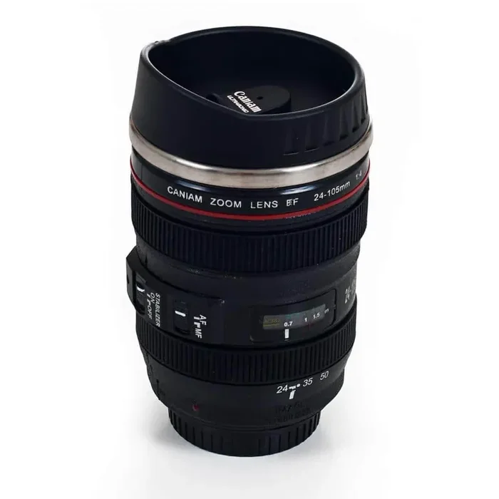 12 oz. Black Stainless Steel Camera Lens Coffee Mug