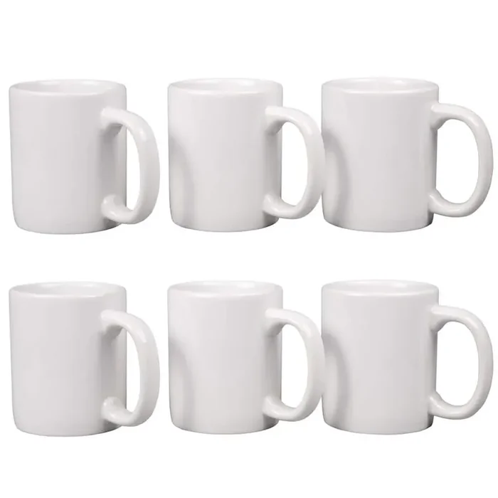 12 oz. White Stoneware Mug (Set of 6)