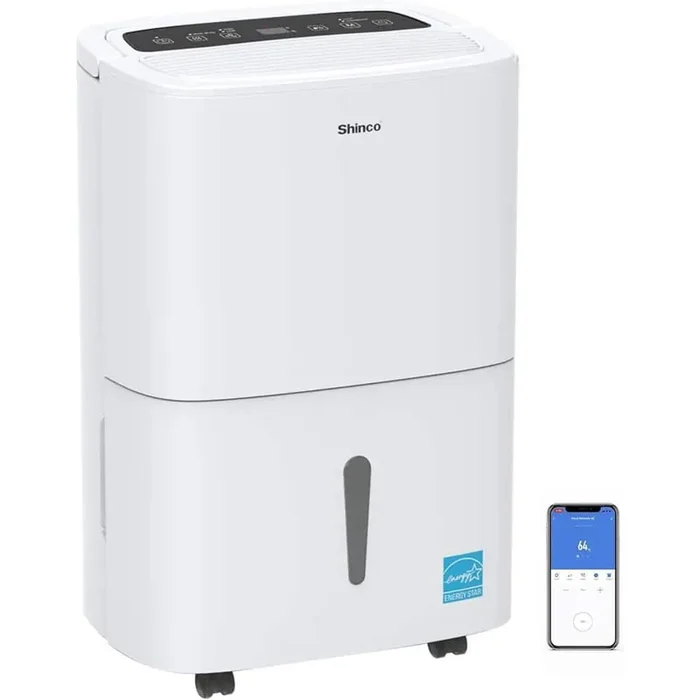 120-Pints White Energy Star Dehumidifier for Home and Basement, 6000 sq. ft., Auto Defrost, Continuous Drainage, Wi-Fi