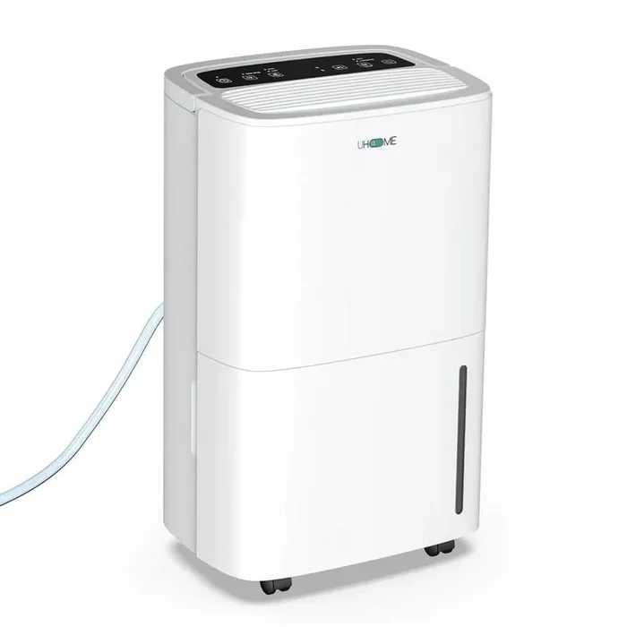 120 pt. 6,000 sq. ft. Bucket Dehumidifier in. White with Drain Hose, Auto Defrost