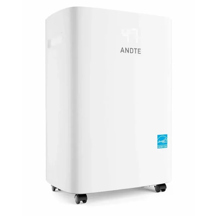 120 pt White Dehumidifier for 6500 sq. ft. Basement and Home w/ Drain Hose, Smart Humidity Control, Touch Control Panel