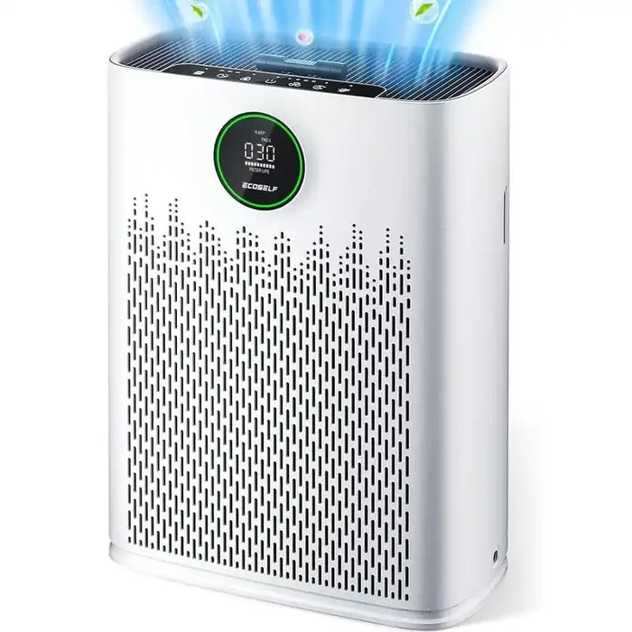 1295 Sq. Ft. HEPA Air Purifiers for Home with Smart Mode, Air Quality Display and Sleep Mode in Bright White
