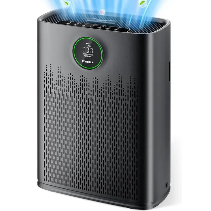 1295 Sq. Ft. HEPA Air Purifiers for Home with Smart Mode, Air Quality Display and Sleep Mode in Matte Black